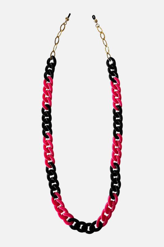 Glossy Black + Neon Pink