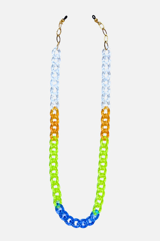 Lime, Orange + Blue Sparkle