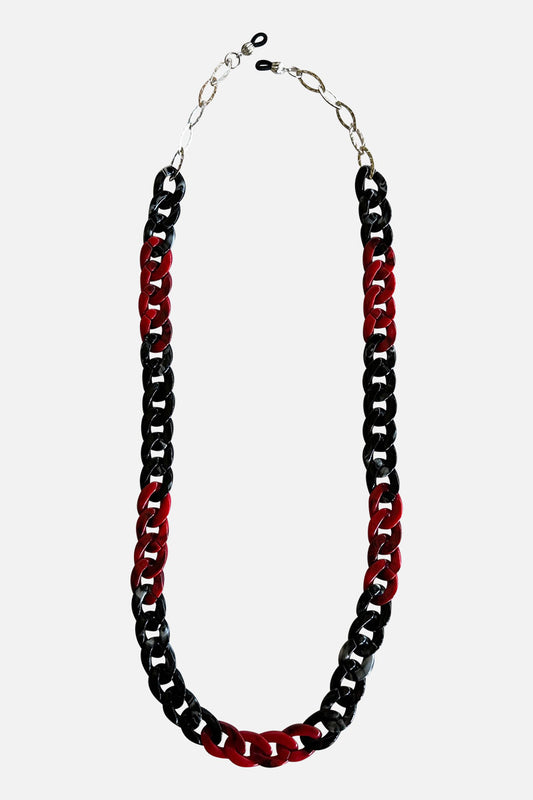 Glossy Red & Black Marble Be Seen Chain