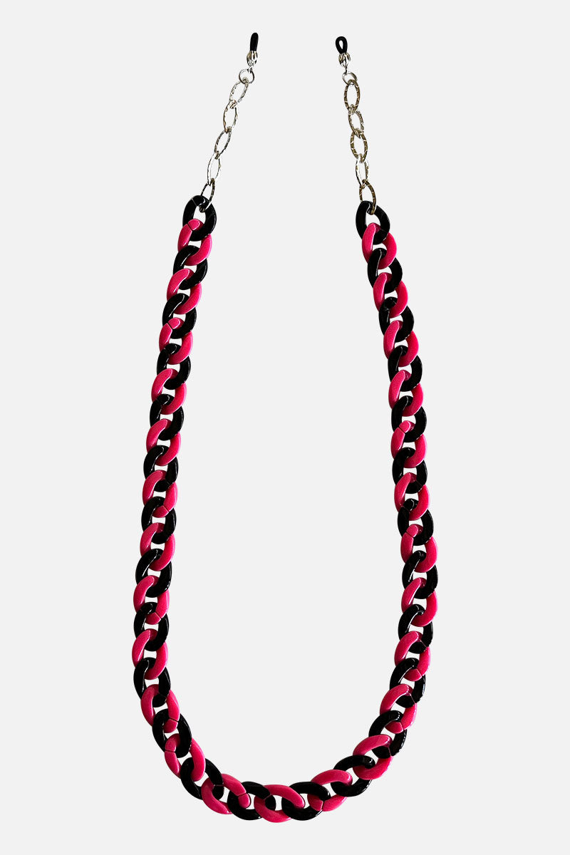 Glossy Black & Neon Pink Be Seen Chain
